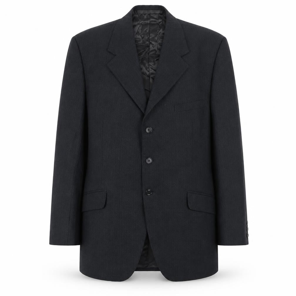 julien felonek Mens Grey Striped Polyester Jacket Suit Jacket Size 40 Regular