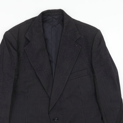 Hepton Mens Blue Striped Wool Jacket Suit Jacket Size 40 Regular