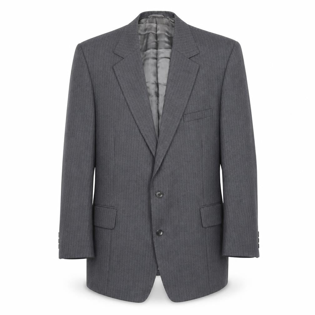 Barney Goodman Mens Grey Striped Polyester Jacket Suit Jacket Size 40 Regular
