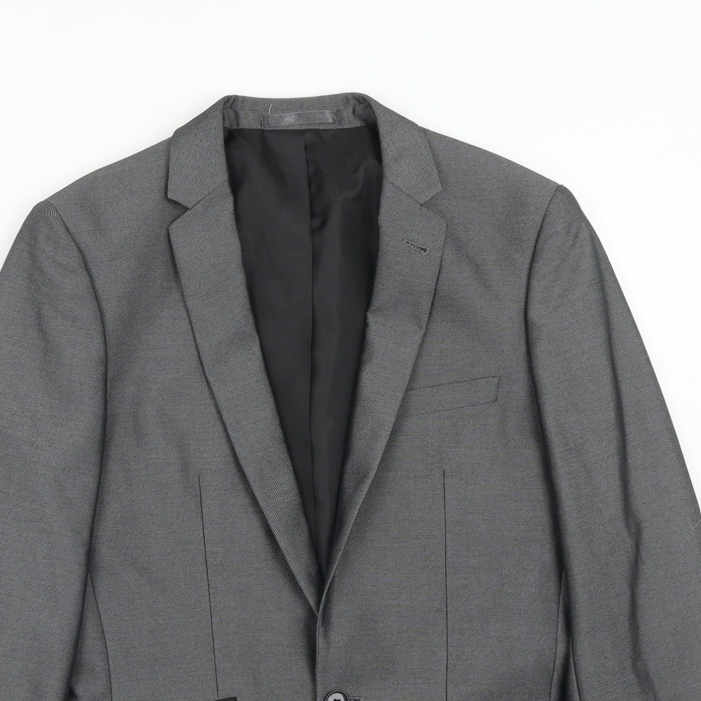 Matalan Mens Grey Polyacrylate Fibre Jacket Suit Jacket Size 36 Regular