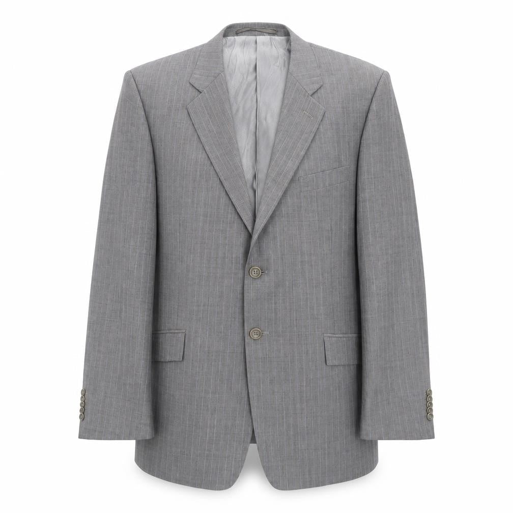 Linea Mens Grey Striped Wool Jacket Suit Jacket Size 42 Regular