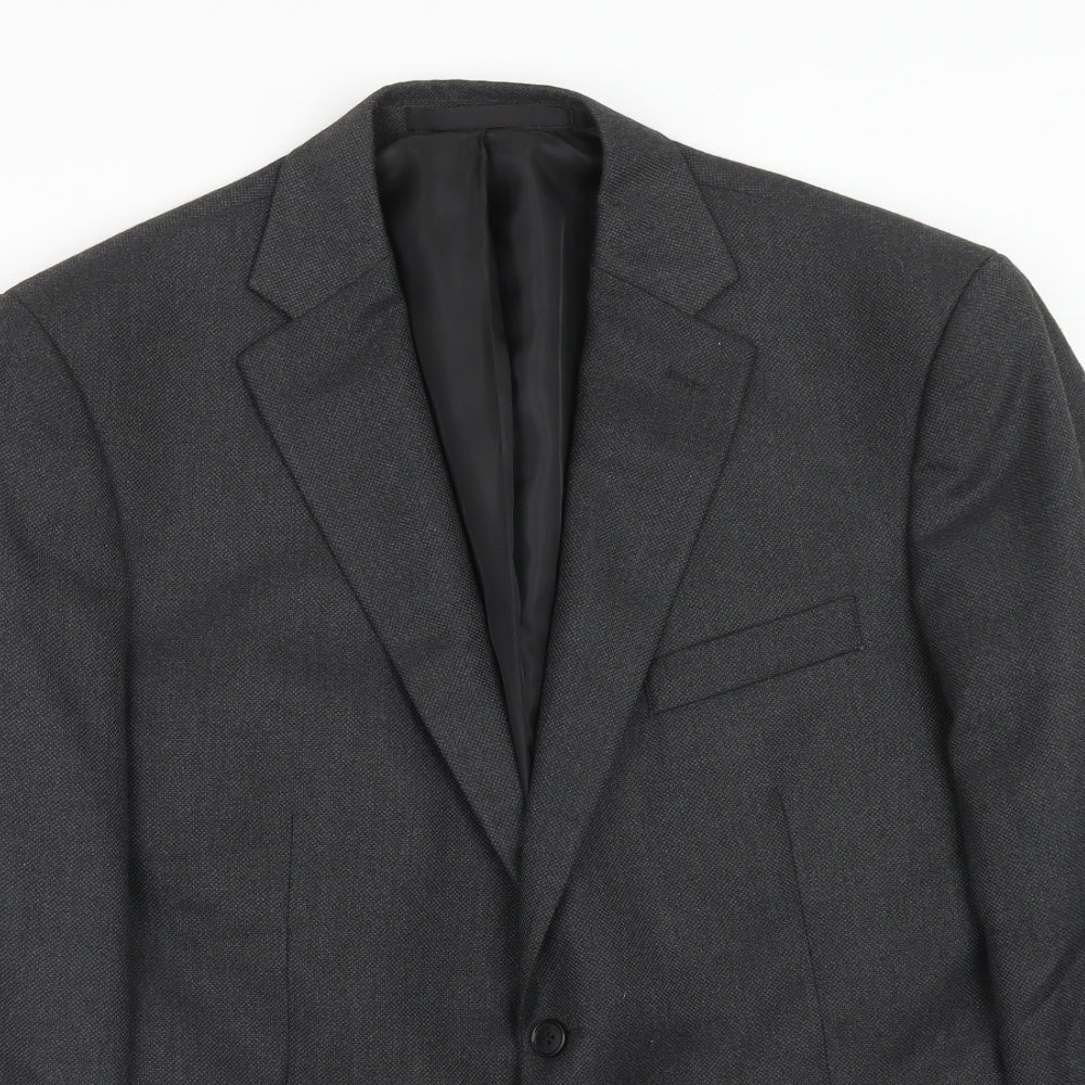 Marks and Spencer Mens Grey Polyester Jacket Suit Jacket Size 42 Regular