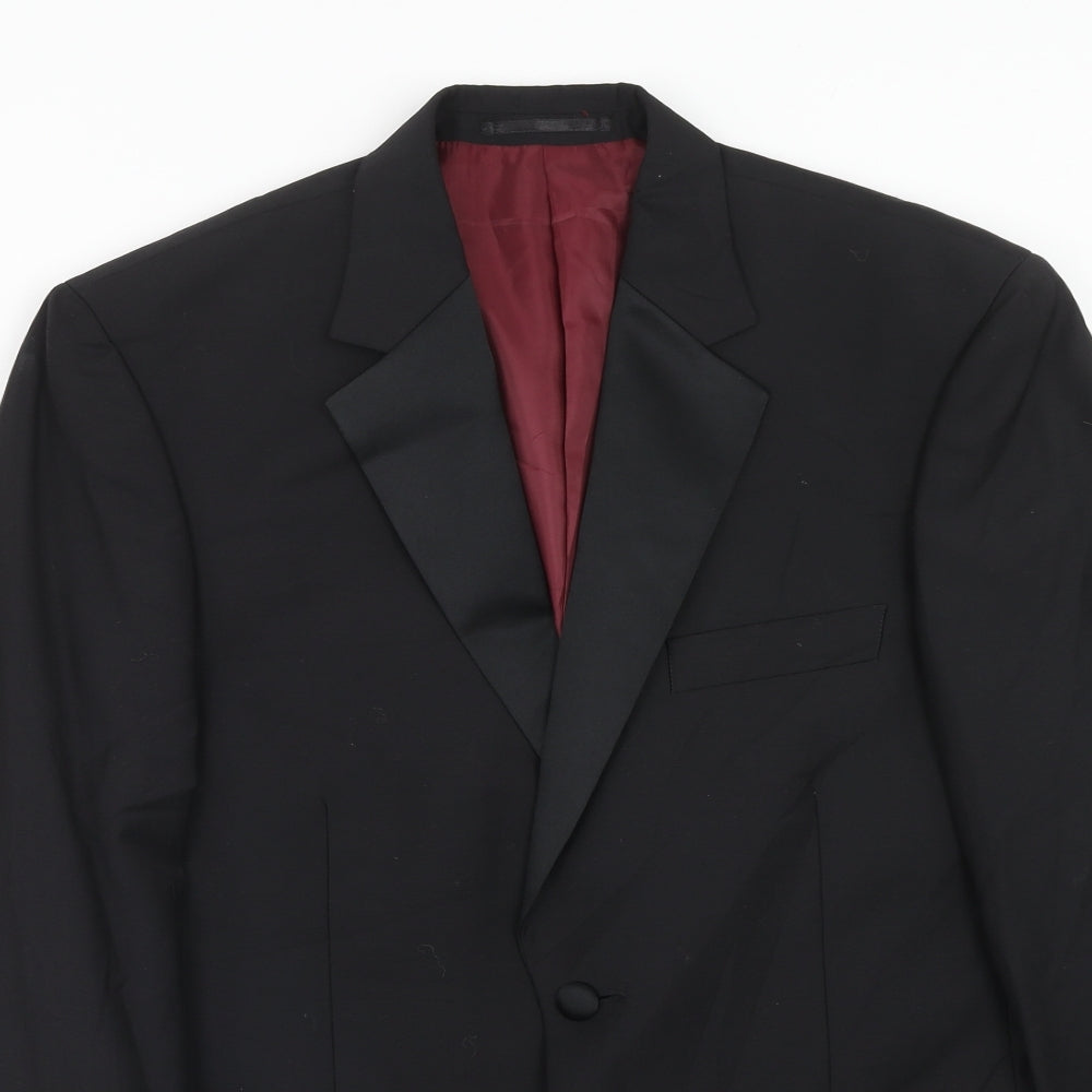 Scott & Taylor Mens Black Polyester Jacket Suit Jacket Size 38 Regular