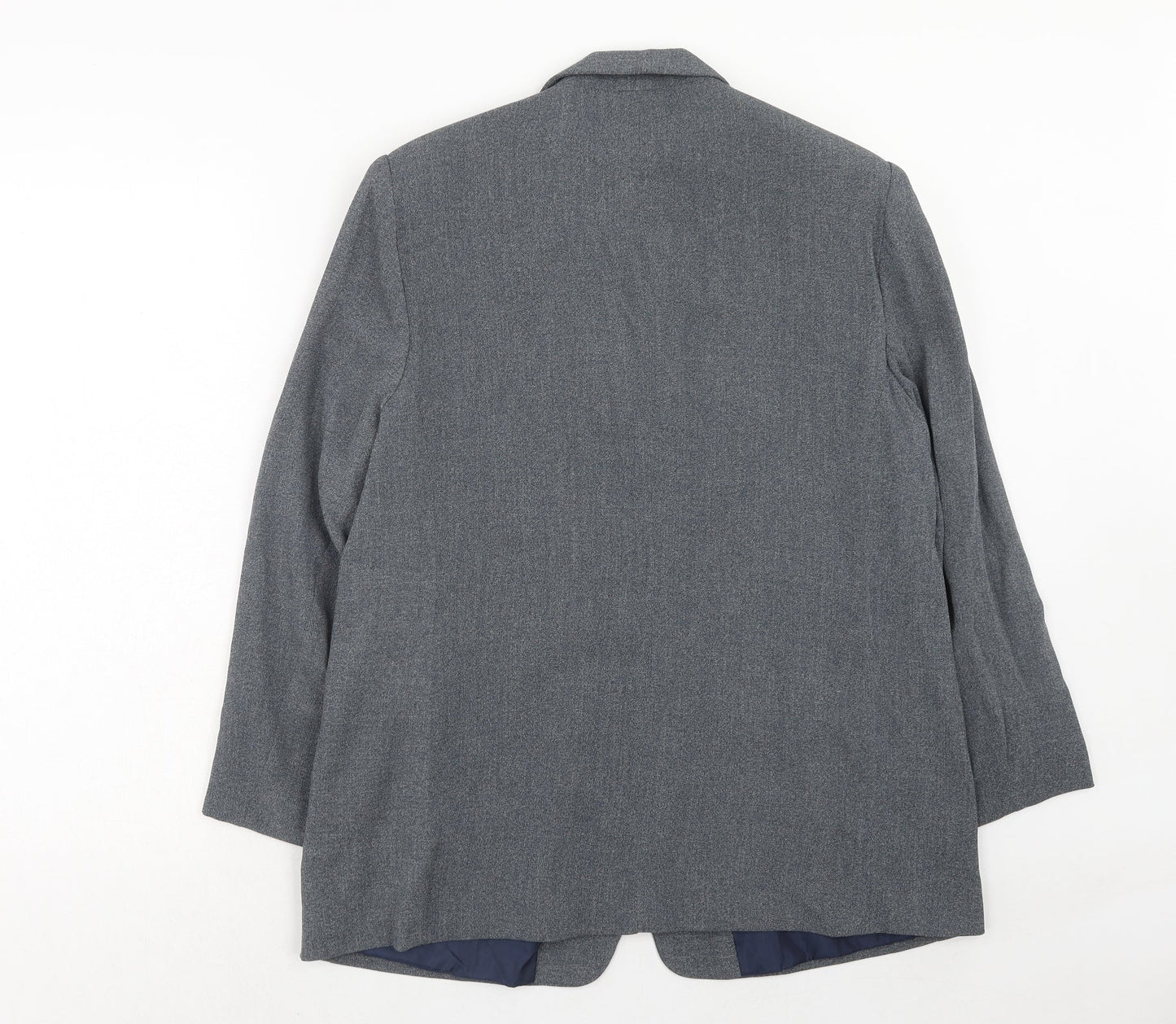 Essentials Womens Blue Polyester Jacket Blazer Size 18