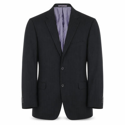 George Mens Black Striped Polyester Jacket Suit Jacket Size 42 Regular