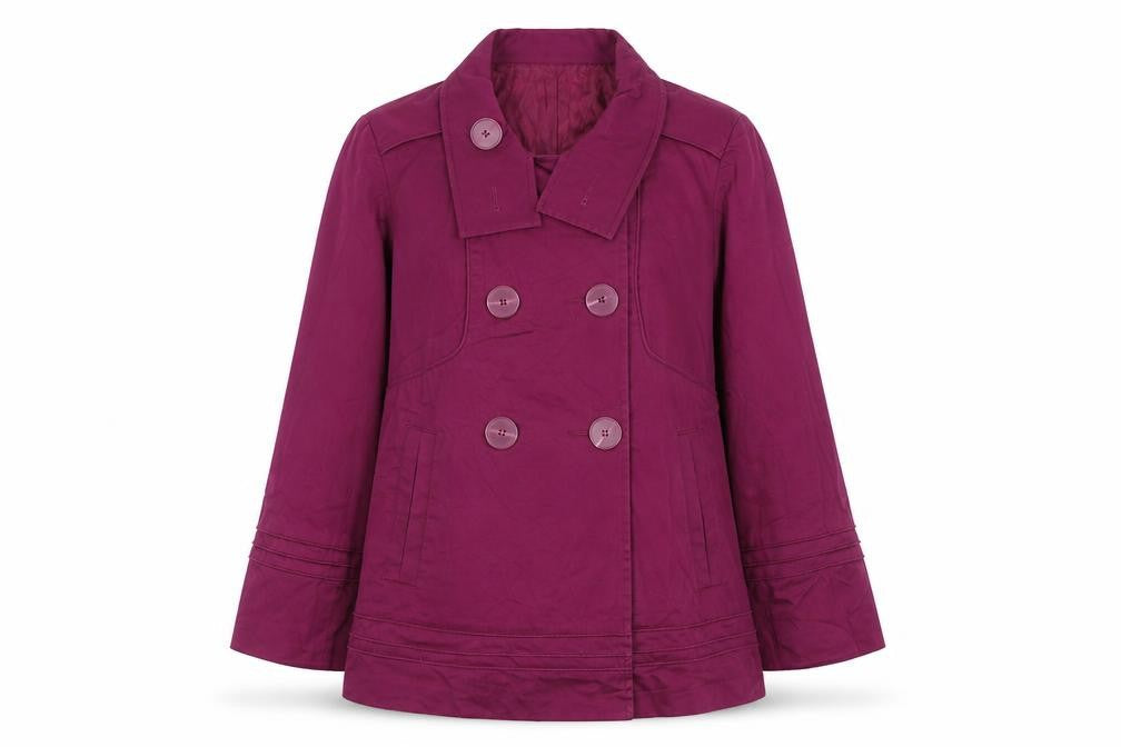 2 friends Womens Purple Parka Coat Size L Button