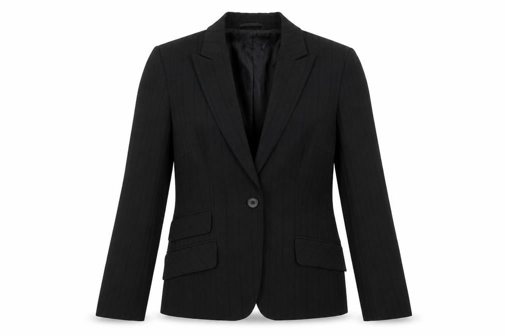 Zero Womens Black Polyester Jacket Blazer Size 8