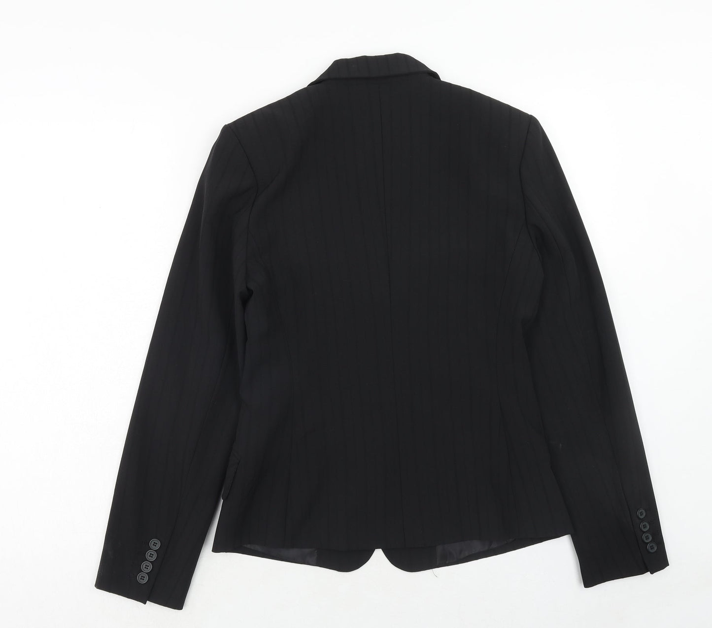 Zero Womens Black Polyester Jacket Blazer Size 8