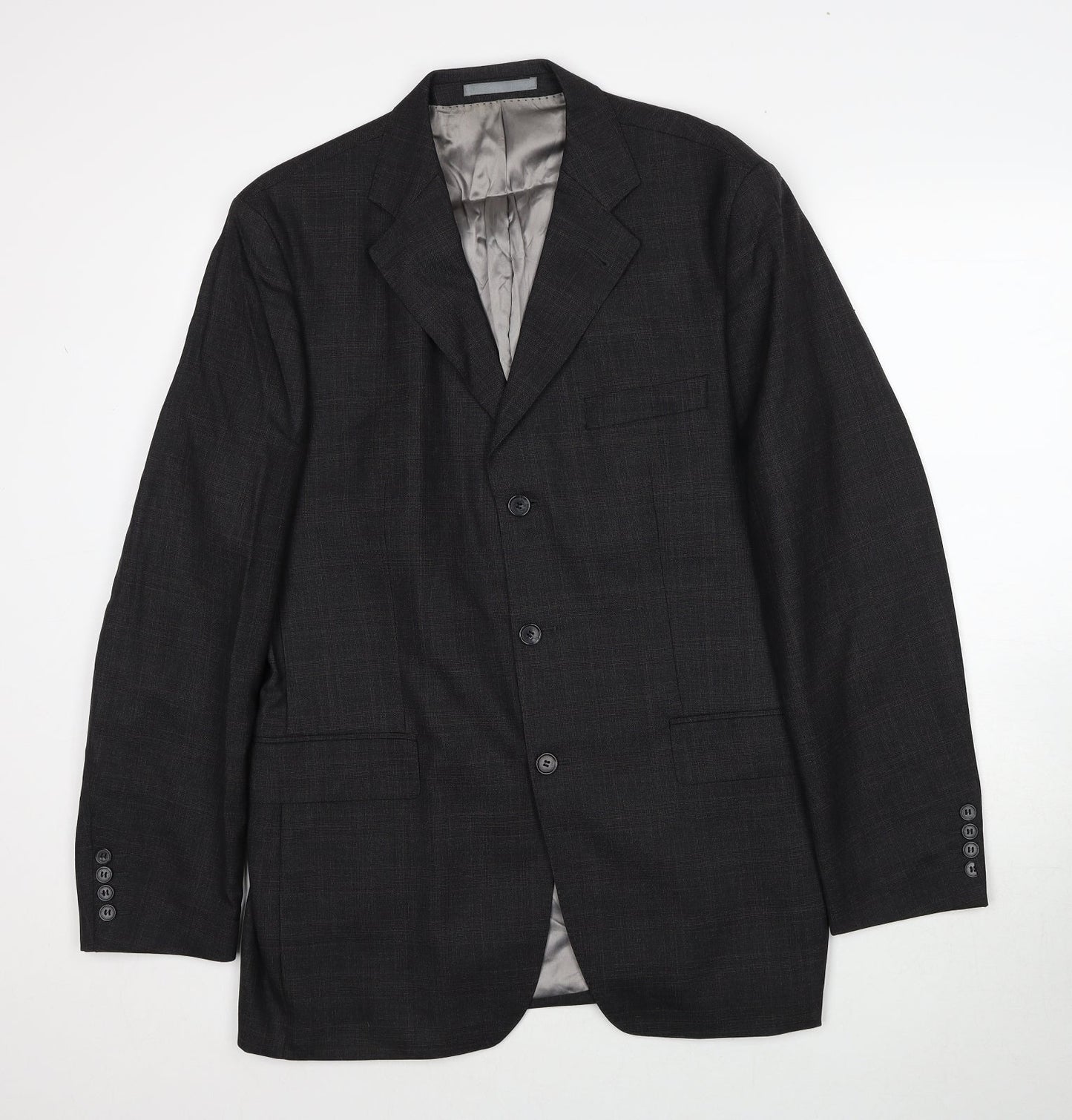 British Tailor Mens Grey Wool Jacket Suit Jacket Size 42 Regular