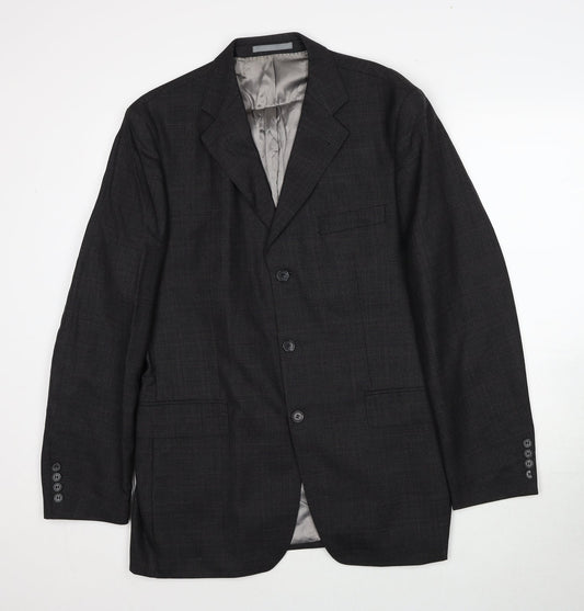 British Tailor Mens Grey Wool Jacket Suit Jacket Size 42 Regular