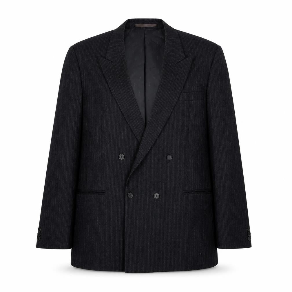 Hodges Mens Grey Striped Wool Jacket Suit Jacket Size 42 Regular