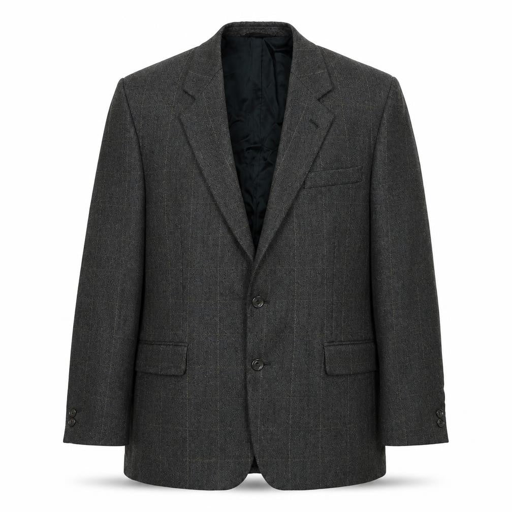 Preworn Mens Green Check Polyester Jacket Suit Jacket Size 40 Regular