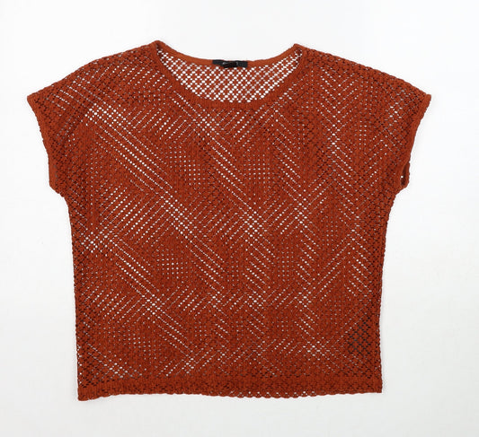 ESMARA Womens Orange Round Neck Polyester Pullover Jumper Size 10 - Size 10-12