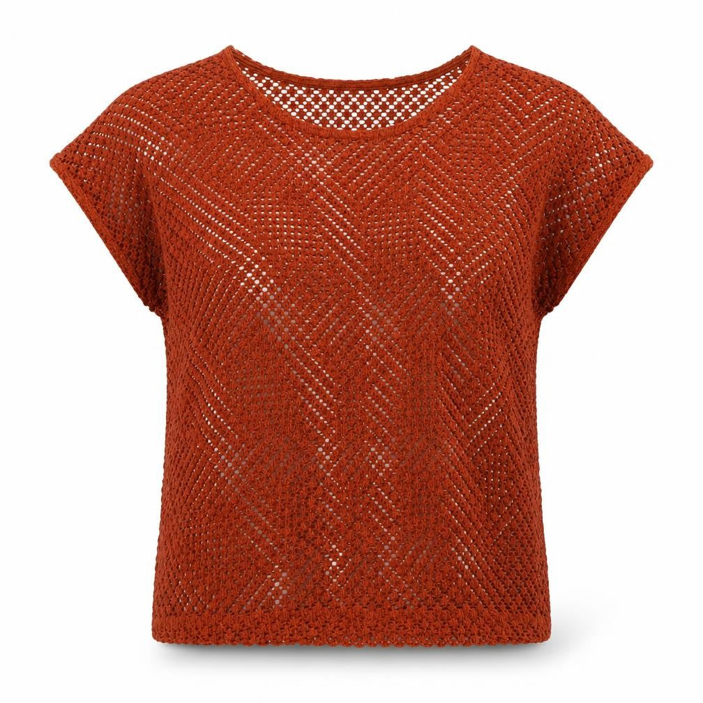 ESMARA Womens Orange Round Neck Polyester Pullover Jumper Size 10 - Size 10-12