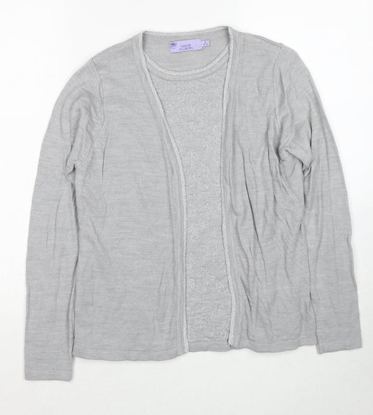 EWM Womens Grey Round Neck Acrylic Pullover Jumper Size 10 - Twin Set, Size 10-12