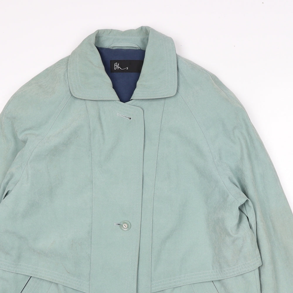 BHS Womens Blue Overcoat Coat Size 10 Zip