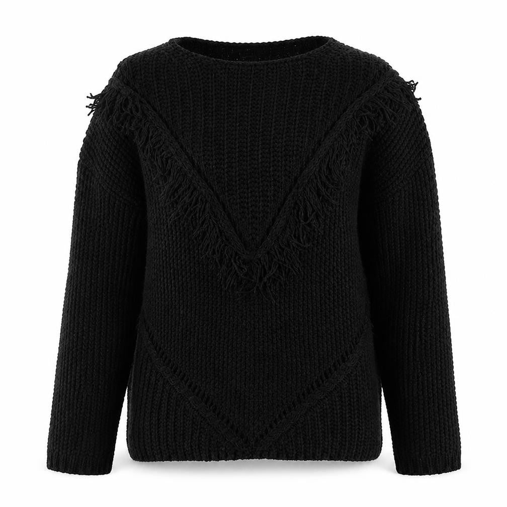 H&M Womens Black Round Neck Cotton Pullover Jumper Size S