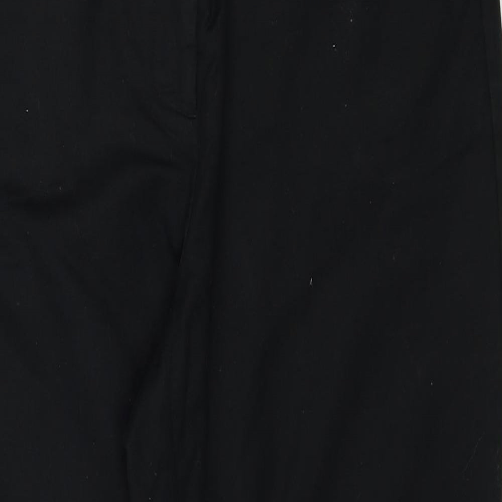 Dalia Womens Black Cotton Chino Trousers Size 10 Regular Zip
