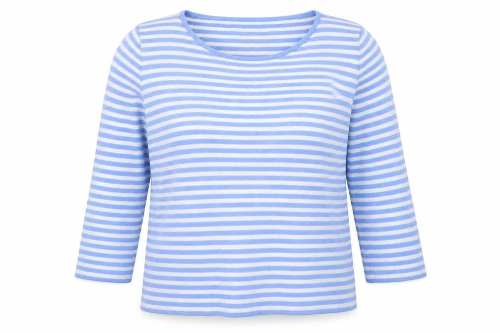 Gap Womens Blue Round Neck Striped Polyester Pullover Jumper Size XS