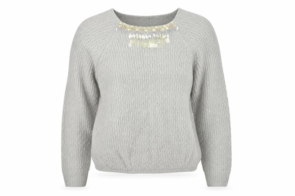 F&F Womens Grey Round Neck Acrylic Pullover Jumper Size 12
