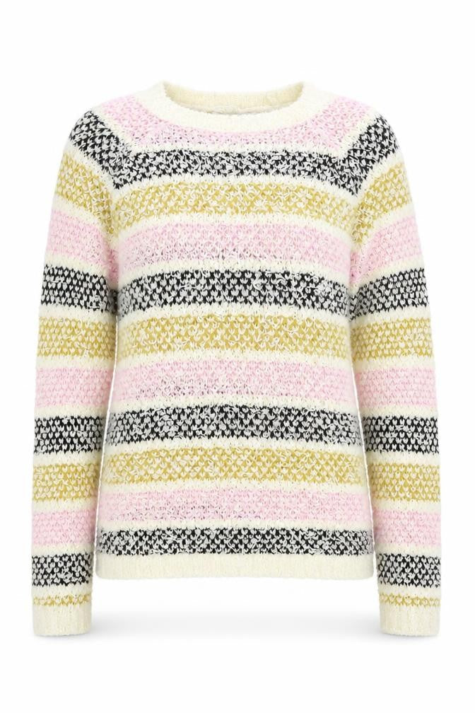 NEXT Womens Multicoloured Round Neck Striped Cotton Pullover Jumper Size S