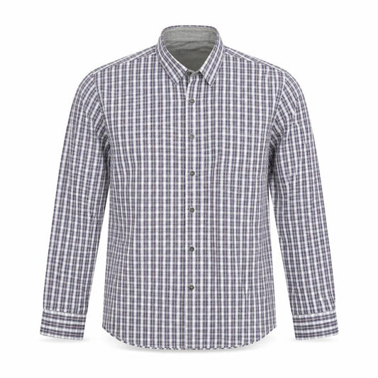 Aspen & Court Mens Blue Plaid Cotton Button-Up Size L Collared Button