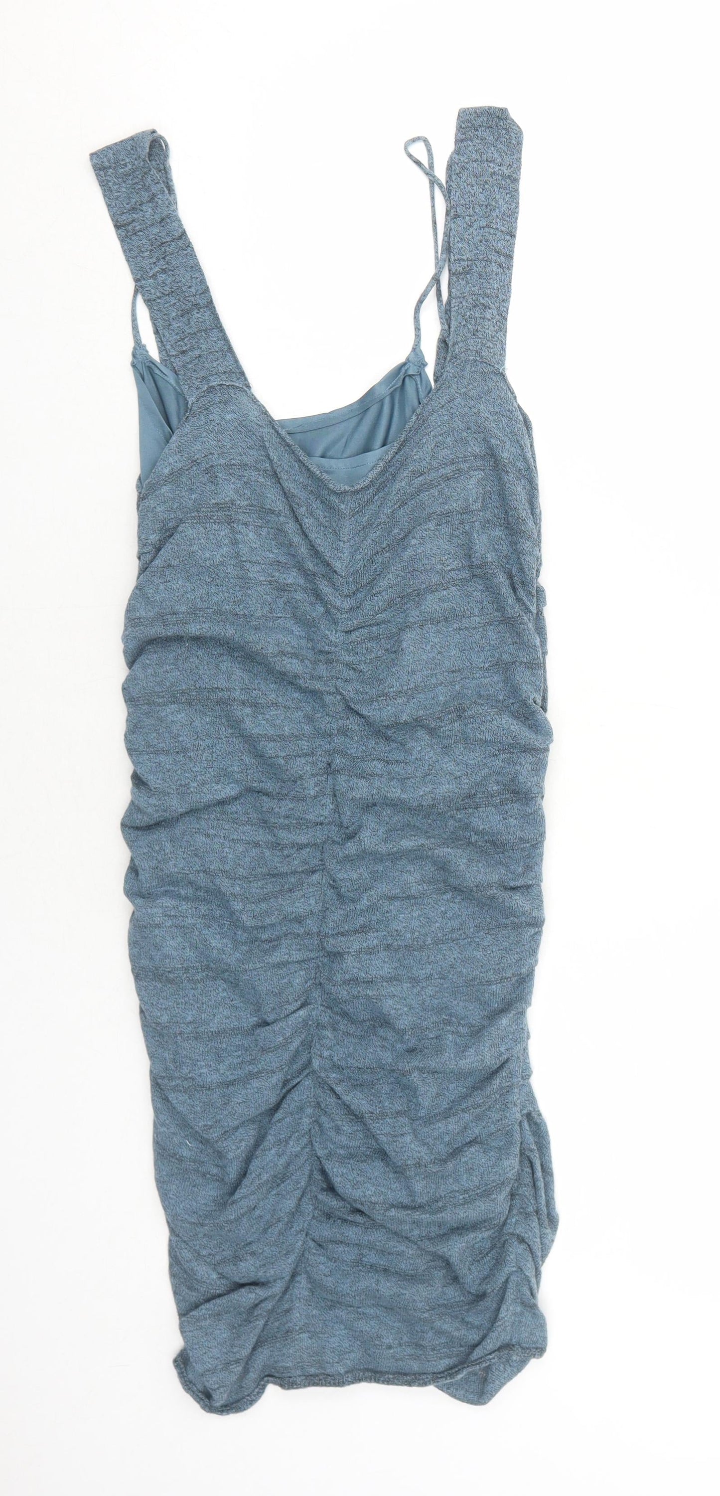 Zara Womens Blue Acrylic Bodycon Size S V-Neck Pullover