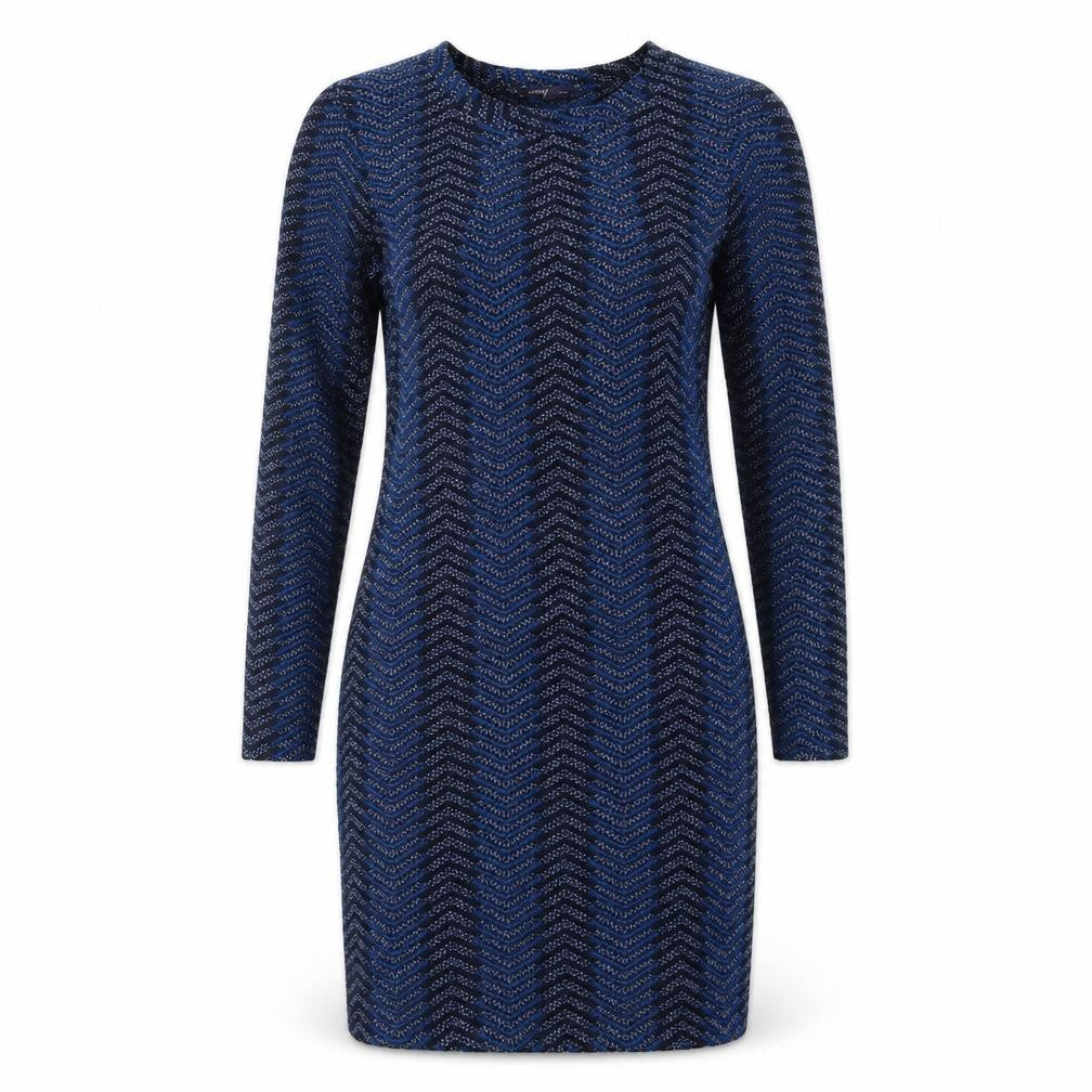 Marks & Spencer Womens Blue Geometric Polyester Bodycon Size 10 Round Neck Pullover