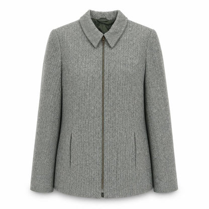 FOSBY Womens Green Herringbone Jacket Size 12 Zip