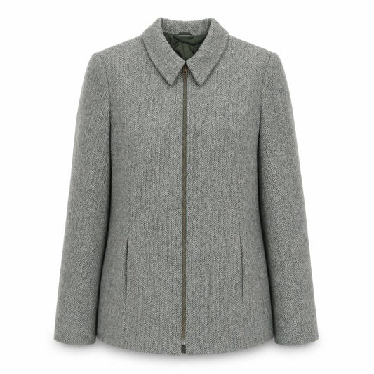 FOSBY Womens Green Herringbone Jacket Size 12 Zip