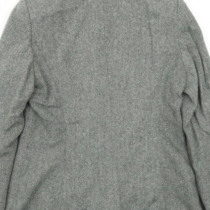 FOSBY Womens Green Herringbone Jacket Size 12 Zip