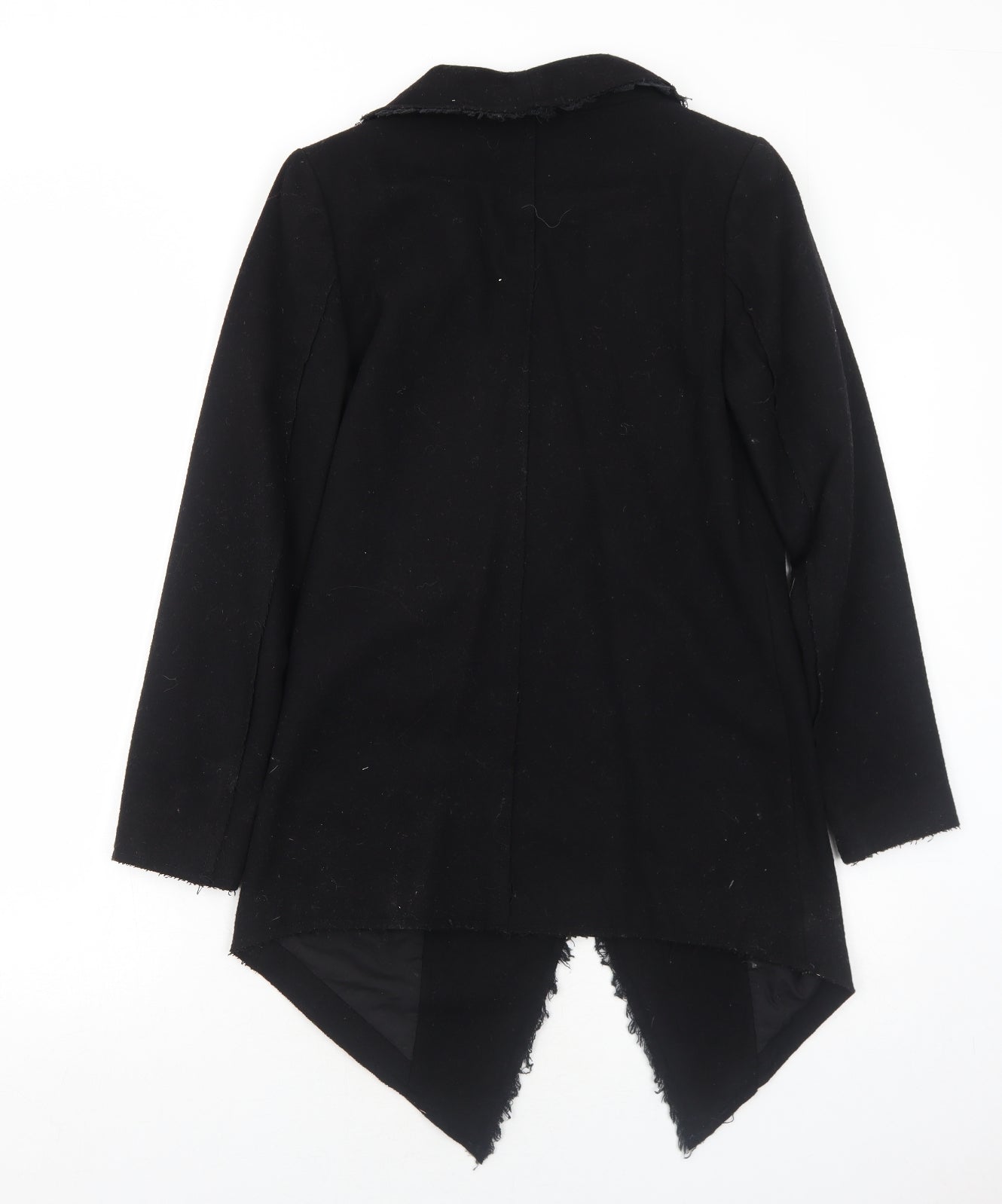H&M Womens Black Overcoat Coat Size 10 Button
