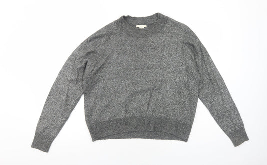 H&M Womens Grey Round Neck Acrylic Pullover Jumper Size S