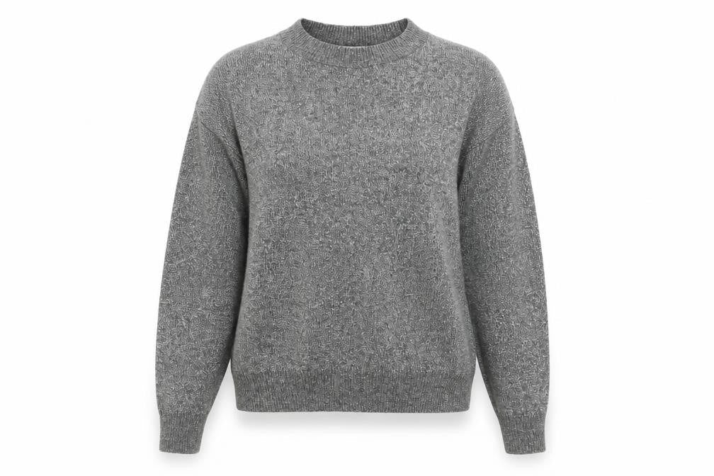 H&M Womens Grey Round Neck Acrylic Pullover Jumper Size S