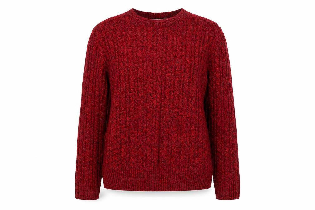 Choice Womens Red Round Neck Geometric Polyester Pullover Jumper Size S