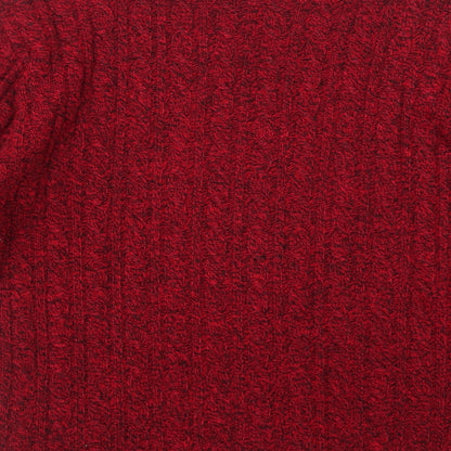 Choice Womens Red Round Neck Geometric Polyester Pullover Jumper Size S