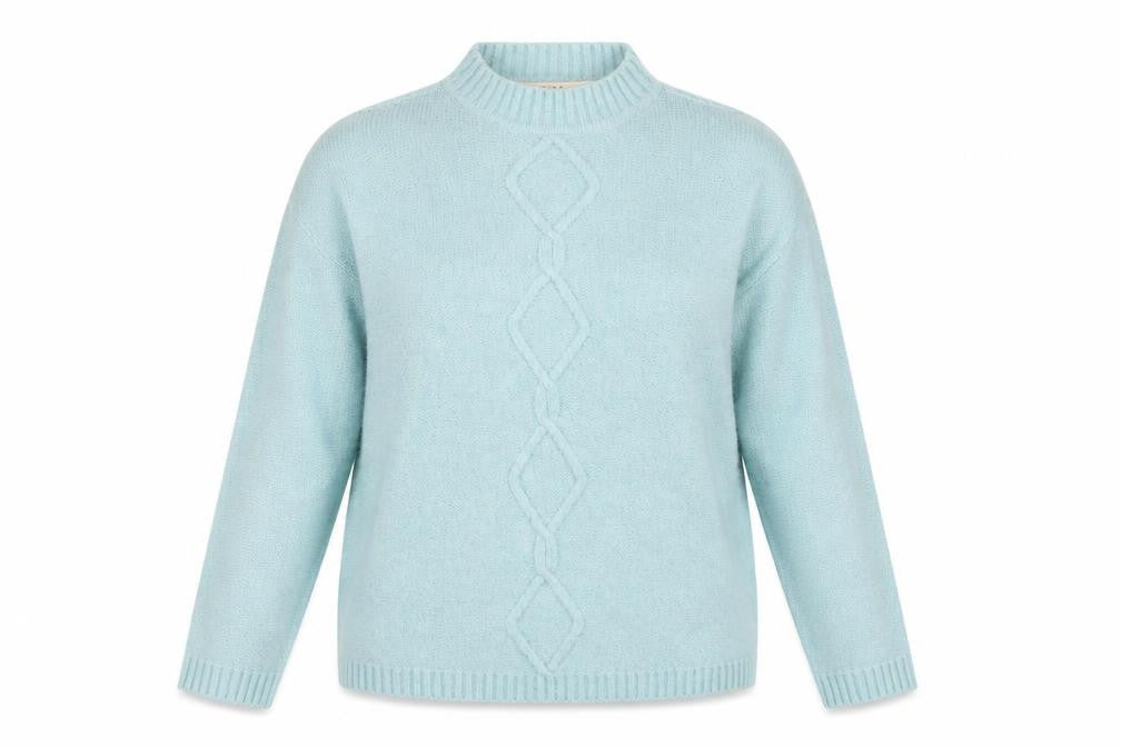 EWM Womens Blue Mock Neck Acrylic Pullover Jumper Size XL