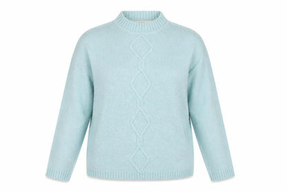 EWM Womens Blue Mock Neck Acrylic Pullover Jumper Size XL