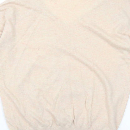 Damart Womens Pink V-Neck Nylon Pullover Jumper Size 10