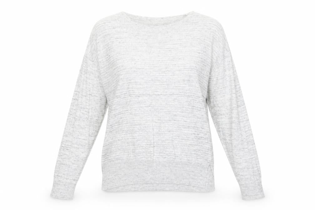 NEXT Womens Grey Round Neck Geometric Viscose Pullover Jumper Size 12