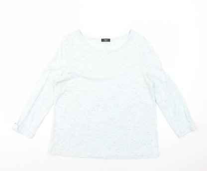 F&F Womens Blue Round Neck Geometric Acrylic Pullover Jumper Size M