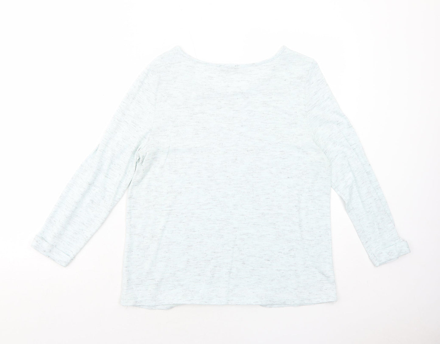 F&F Womens Blue Round Neck Geometric Acrylic Pullover Jumper Size M