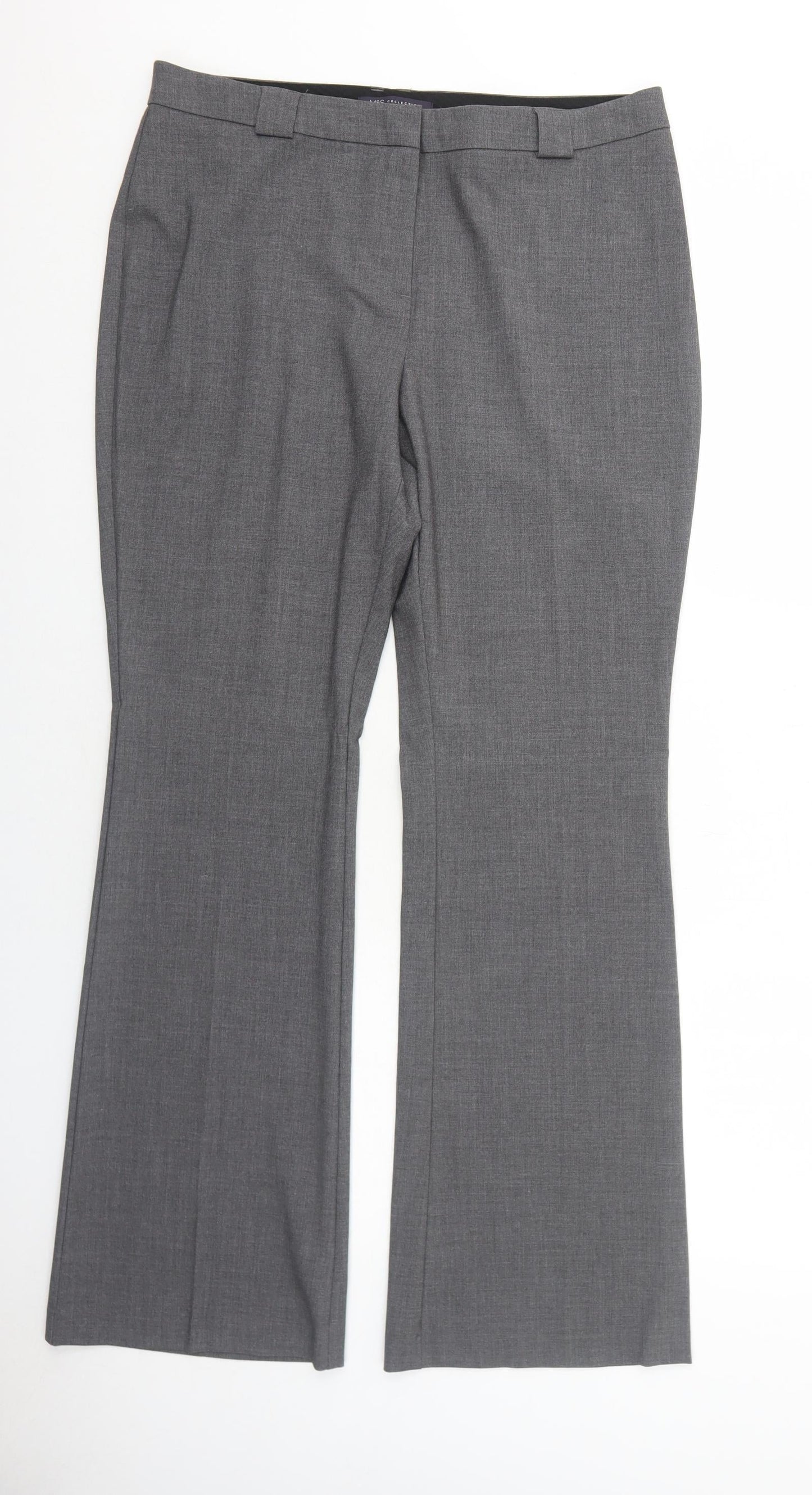 Marks and Spencer Womens Grey Polyester Dress Pants Trousers Size 14 Regular Zip