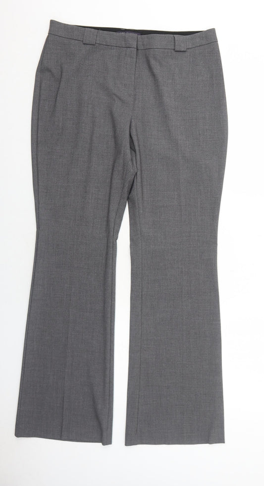 Marks and Spencer Womens Grey Polyester Dress Pants Trousers Size 14 Regular Zip