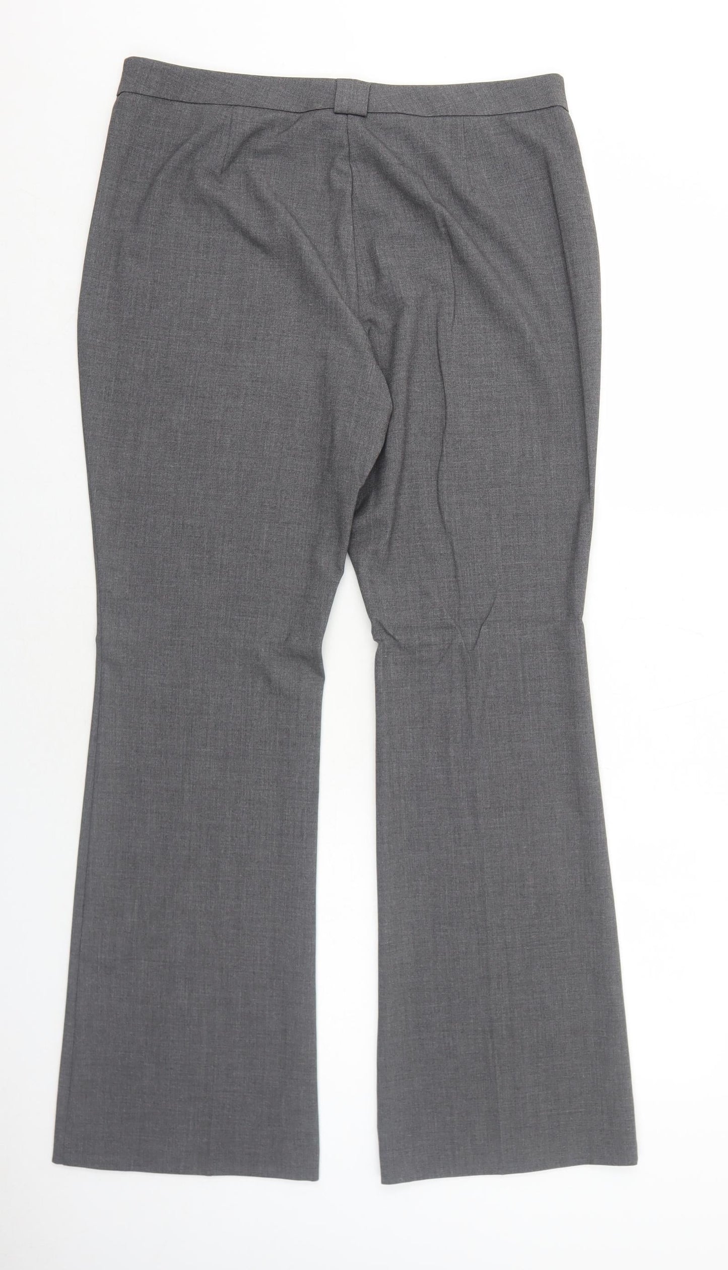 Marks and Spencer Womens Grey Polyester Dress Pants Trousers Size 14 Regular Zip