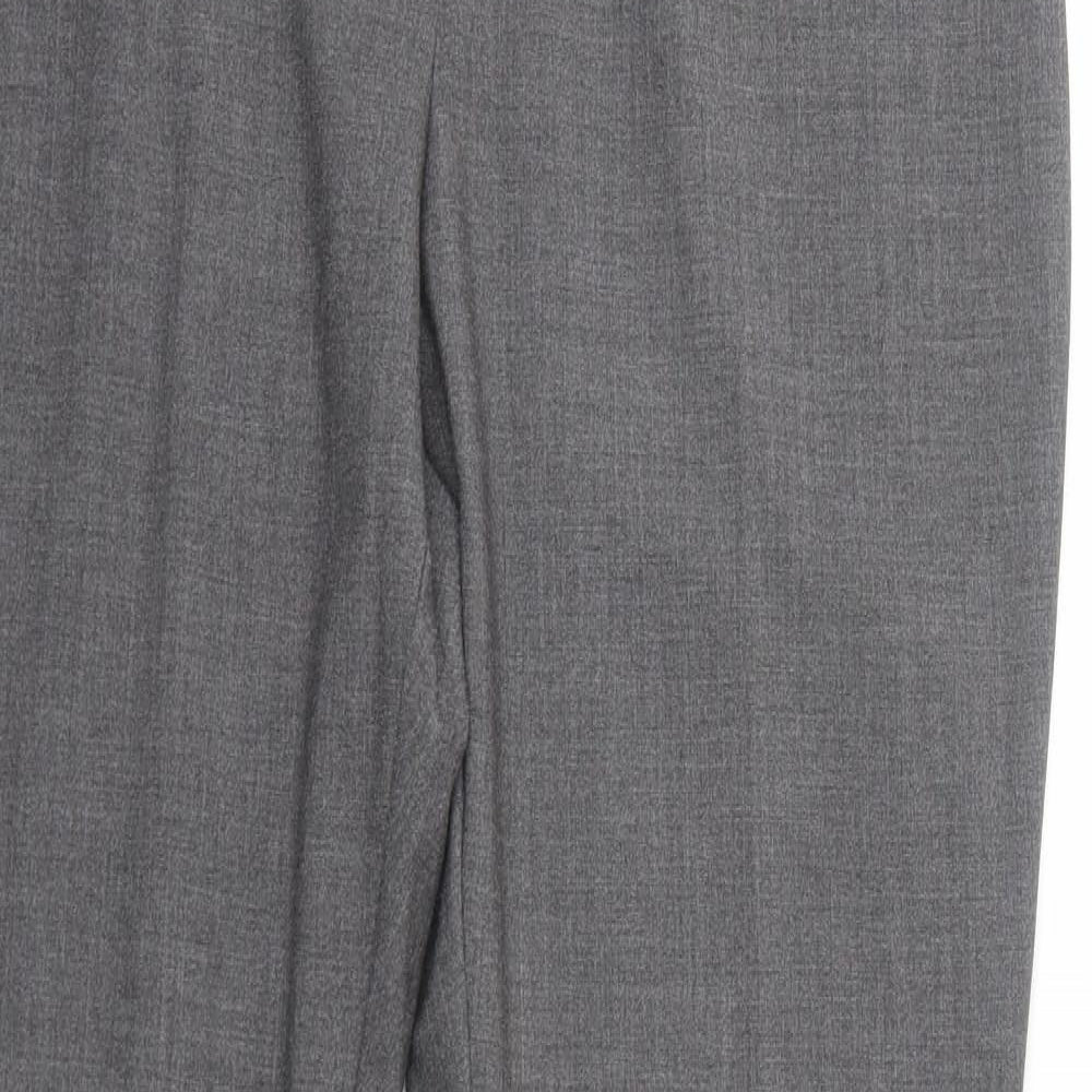 Marks and Spencer Womens Grey Polyester Dress Pants Trousers Size 14 Regular Zip