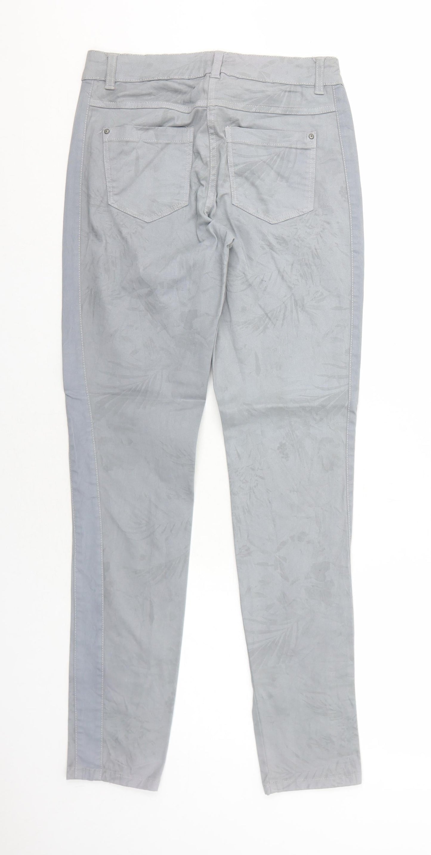 Blue Motion Womens Grey Herringbone Cotton Skinny Jeans Size 8 Regular Zip