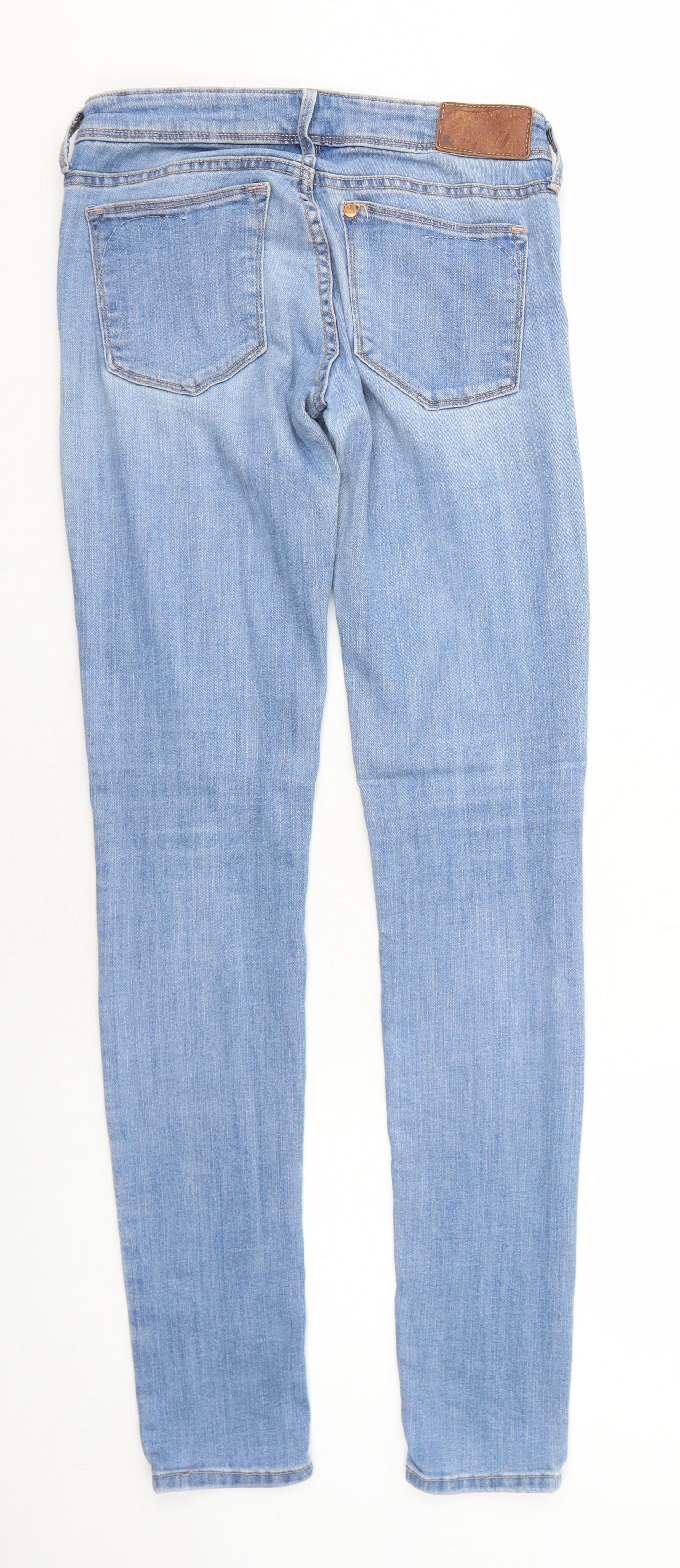 H&M Womens Blue Cotton Skinny Jeans Size 6 L32 in Regular Zip