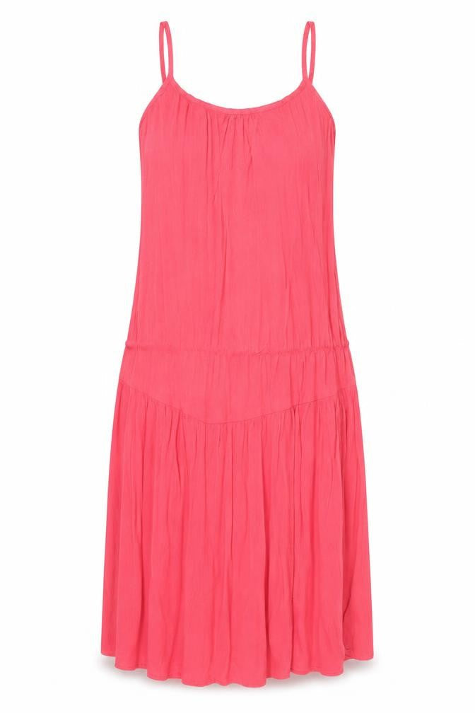 Marks & Spencer Womens Pink Viscose Tank Dress Size 6 Round Neck Pullover