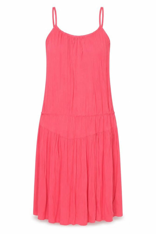 Marks & Spencer Womens Pink Viscose Tank Dress Size 6 Round Neck Pullover